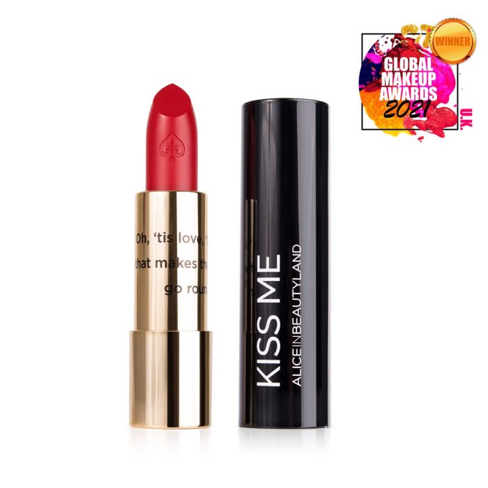 Labial de color Kiss Me to Nº 3 Red Queen (Vermell magenta) d'Alice in Beautyland