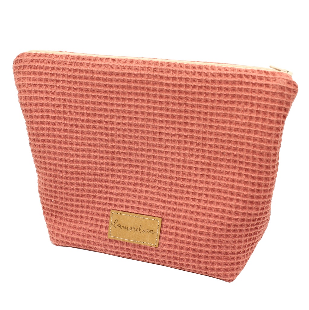 Neceser Waffle coral grande (26x23cm)