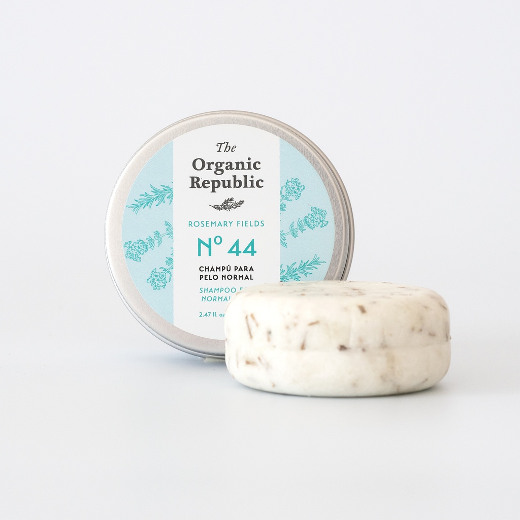 Xampú sòlid per cabell normal Rosemary Fields Nº 44 de The Organic Republic 70gr