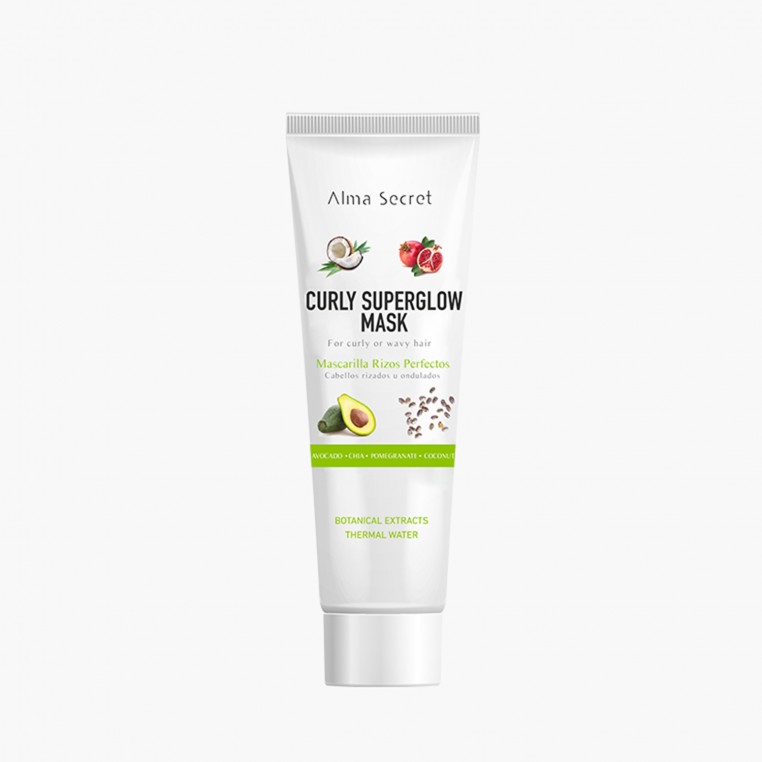 Minitalla Mascareta Curly Superglow Mask per a Cabell Arrissat d'Alma Secret 30ml