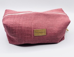 [PR/00675] Neceser Waffle Pouch coral grande (30x12x12cm)